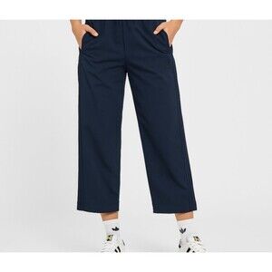 Adidas Womens Pants Sailor Ankle Nylon Capri Casual Y2K Navy Blue Size Small
